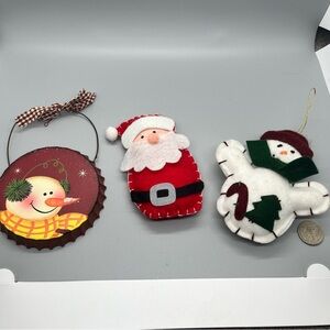 Set of three christmas ornaments
